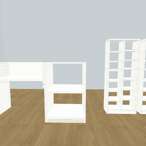 Escritorio y 2 zapateras Бесплатные 3D-проекты мебели и чертежи от сообщества Flatma