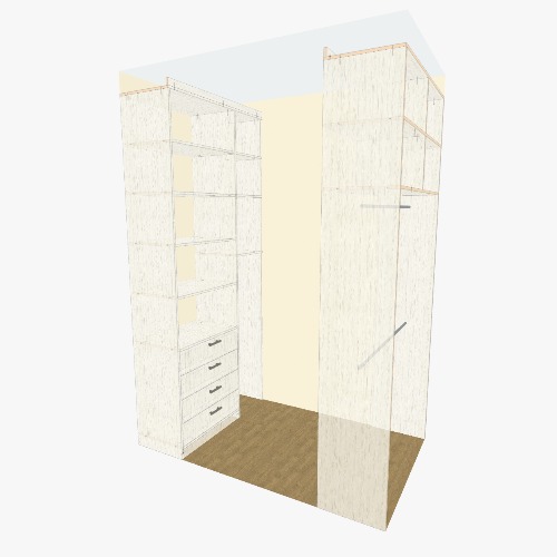 Гардероб 1.5х2 Бесплатные 3D-проекты мебели и чертежи от сообщества Flatma