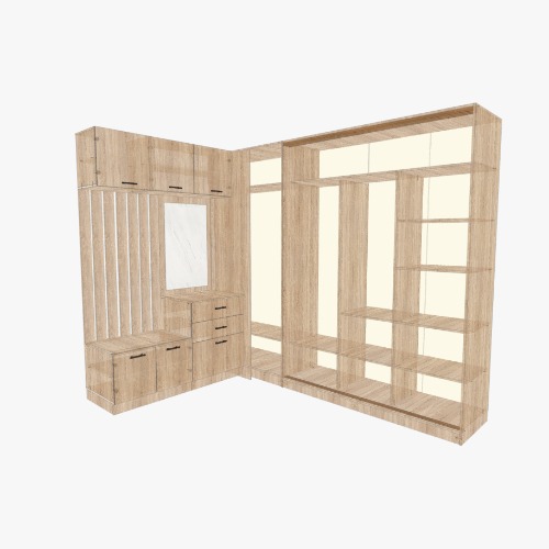 прихожая Бесплатные 3D-проекты мебели и чертежи от сообщества Flatma