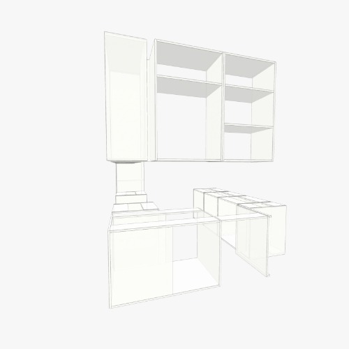 Кухня_полная Бесплатные 3D-проекты мебели и чертежи от сообщества Flatma