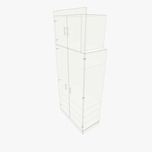 Шкаф в прихожей с отступом под трубу с права Бесплатные 3D-проекты мебели и чертежи от сообщества Flatma