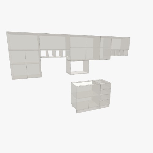 Kitchen MDF Veneza 3 Бесплатные 3D-проекты мебели и чертежи от сообщества Flatma