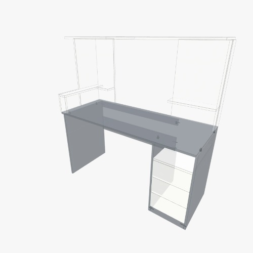 Компьютерный стол Бесплатные 3D-проекты мебели и чертежи от сообщества Flatma