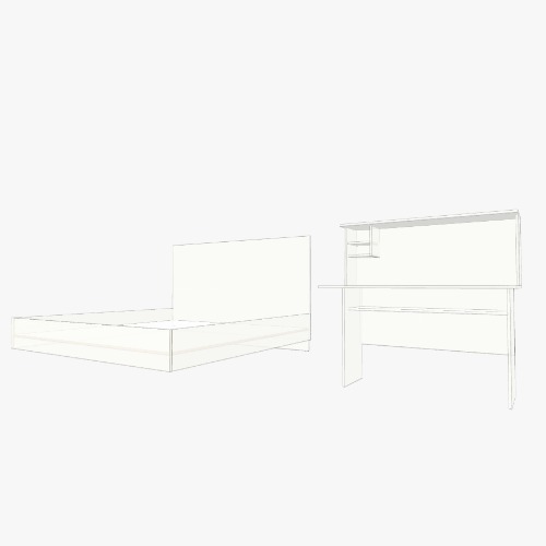 Кровать парящая со столом не парящим Бесплатные 3D-проекты мебели и чертежи от сообщества Flatma