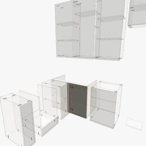 Кухня 150 на 150 Бесплатные 3D-проекты мебели и чертежи от сообщества Flatma
