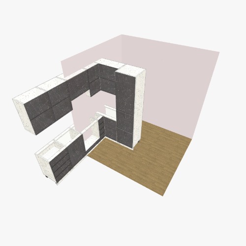 Кухня 235х140 Бесплатные 3D-проекты мебели и чертежи от сообщества Flatma