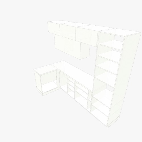Кухня 2750х2400х1290 Бесплатные 3D-проекты мебели и чертежи от сообщества Flatma