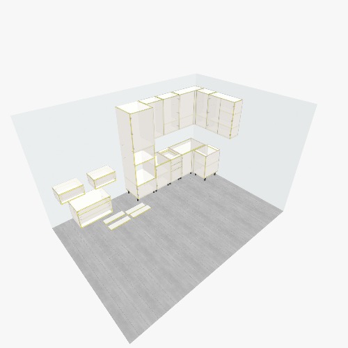 Кухня МШ59Д Бесплатные 3D-проекты мебели и чертежи от сообщества Flatma