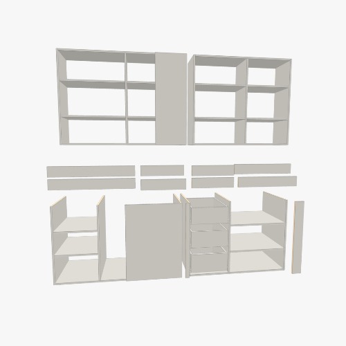 кухня Бесплатные 3D-проекты мебели и чертежи от сообщества Flatma