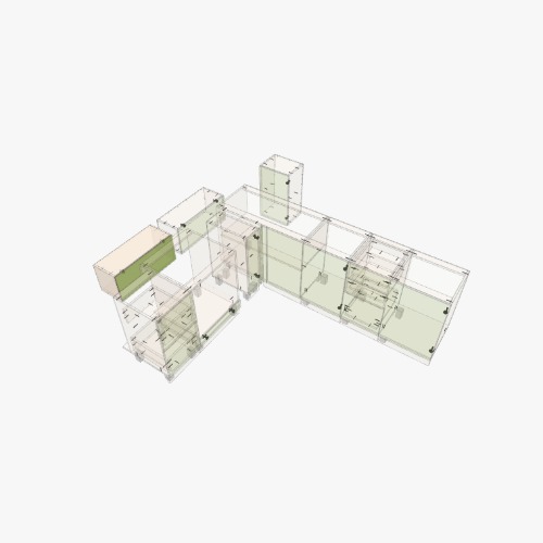 Кухня 63 Бесплатные 3D-проекты мебели и чертежи от сообщества Flatma