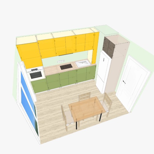 Кухня с котиками)) Бесплатные 3D-проекты мебели и чертежи от сообщества Flatma
