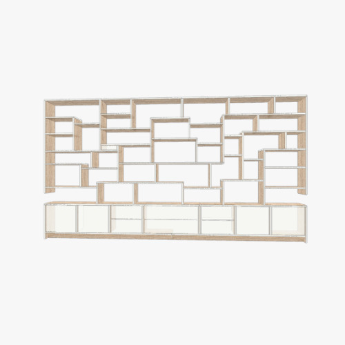 Librero irregular pared de 4m