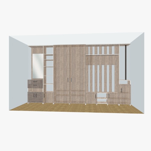Прихожая в серую панельку Бесплатные 3D-проекты мебели и чертежи от сообщества Flatma