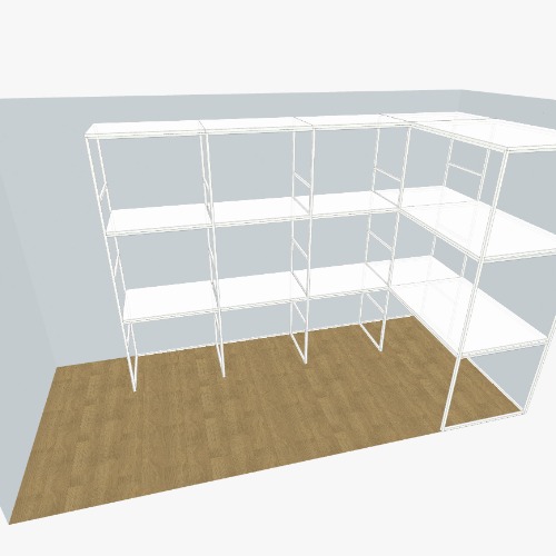 Шкаф с 6 открытыми отделами Бесплатные 3D-проекты мебели и чертежи от сообщества Flatma