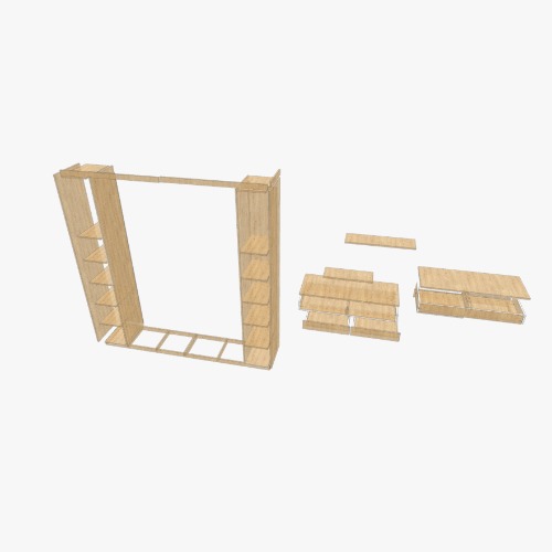 шкаф-стеллаж Бесплатные 3D-проекты мебели и чертежи от сообщества Flatma