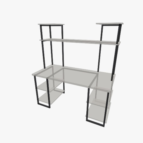 Стол письменный с полками Бесплатные 3D-проекты мебели и чертежи от сообщества Flatma