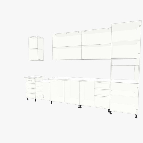 Учебный проект (кухня) Бесплатные 3D-проекты мебели и чертежи от сообщества Flatma