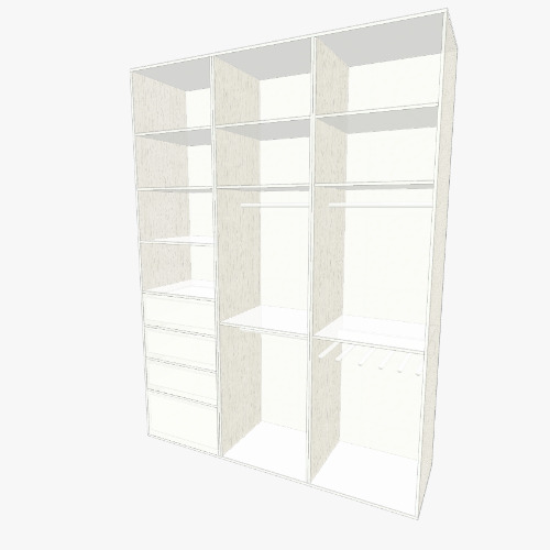 Встроенный шкаф для одежы Бесплатные 3D-проекты мебели и чертежи от сообщества Flatma